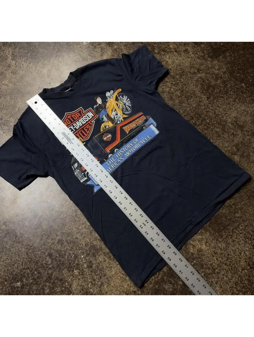 Vintage 1989 Harley Davidson History of America’s Motorcycle T-Shirt Large Hanes